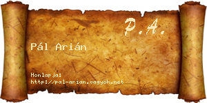 Pál Arián névjegykártya